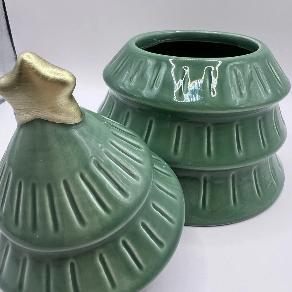 Target Bullseye Playground Christmas Tree Cookie Jar Fillable Canister 7